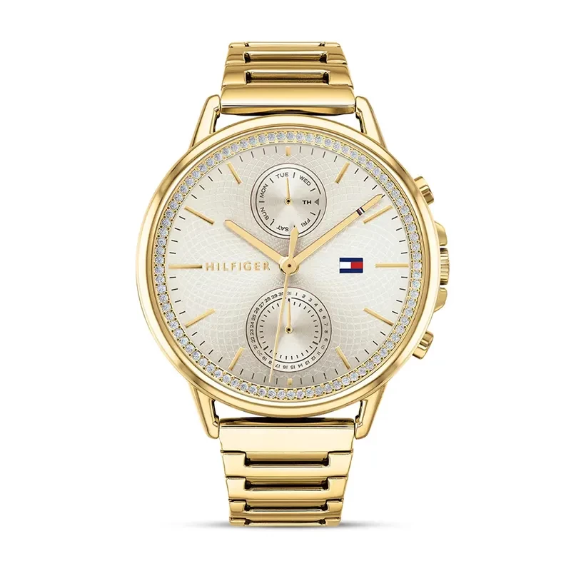 Tommy Hilfiger Carly Gold-Tone Champagne Dial Ladies Watch | 1781916